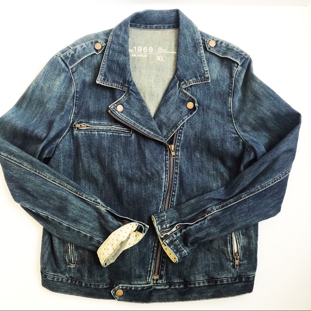 Gap 1969 denim Moto Jacket - XL